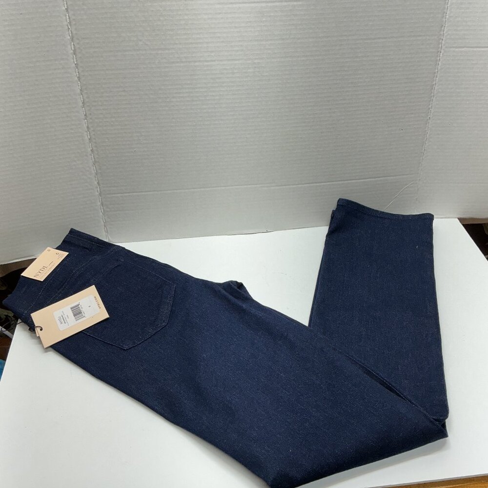SZ. 0 JEANS NYDJ-NWT Pull-On Straight-Leg with Side Slits- Rinse $89 a374973 - Picture 6 of 9